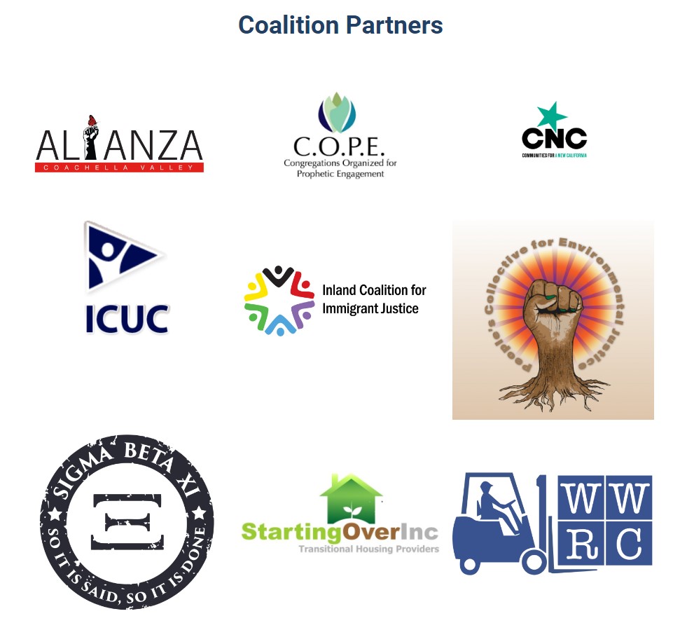 Logos of Inland Empire United Education Fund Coalition Partners
