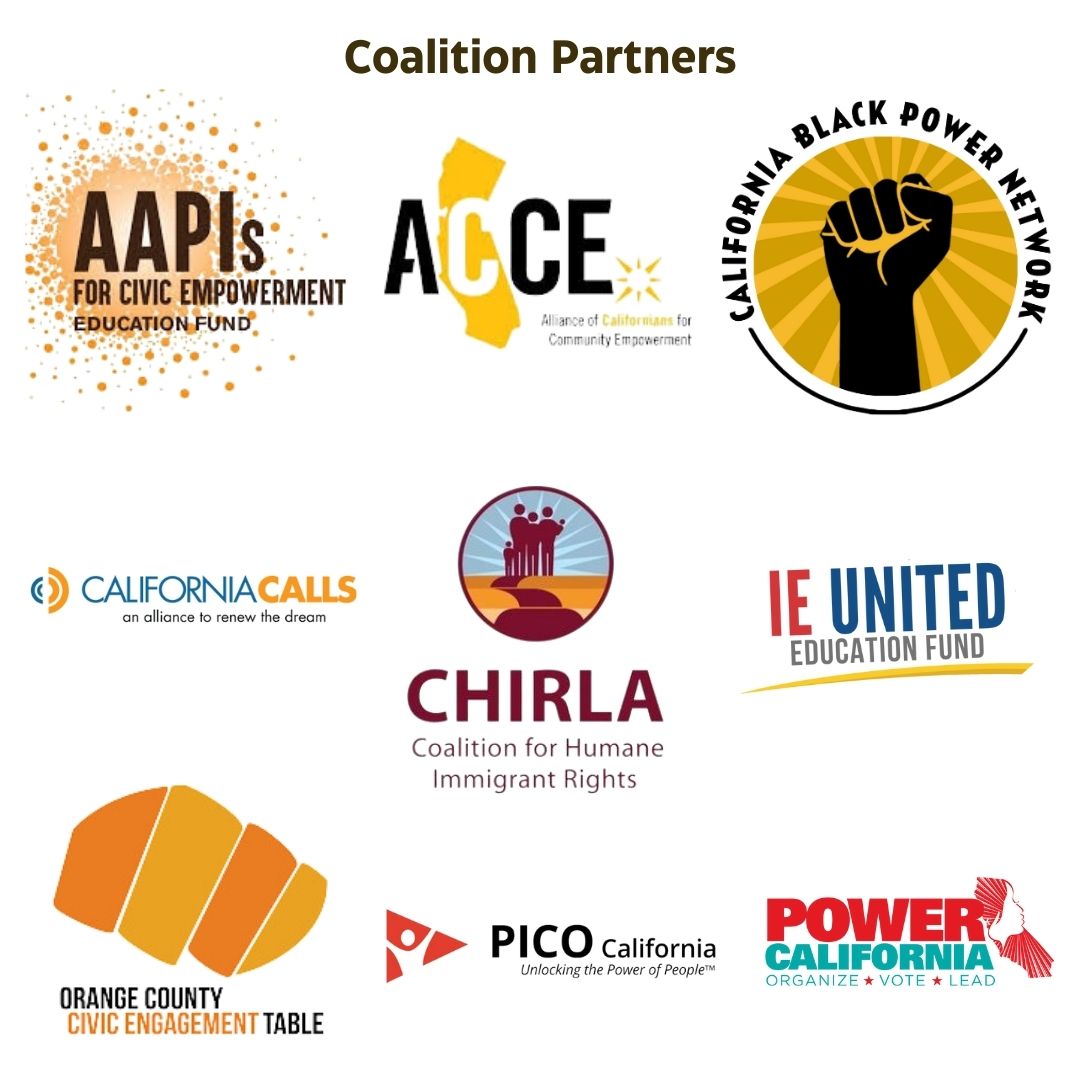 Logos of all Million Voters Project Coalition Partners