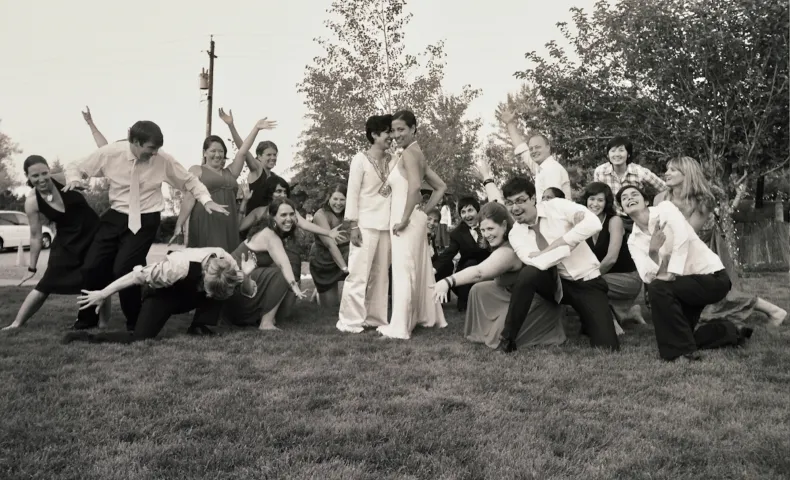 Sara and Paloma at their wedding