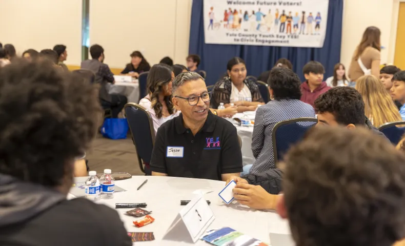 Jesse Salinas conversing with young people during the 2023 Youth Empowerment Summit