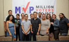 Group photo of Million Voters Project coalition and community members