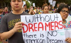 Demonstrators seen rallying in support of DACA Dreamers